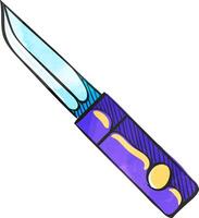 Knife icon in color drawing. Weapon assault battle danger dagger vector