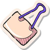 Hand drawn Binder clip icon in sticker style vector illustration