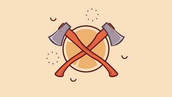 axe animation icon video , ax looping motion graphic design video template