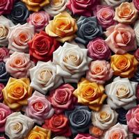 ai generado rosas antecedentes colores foto