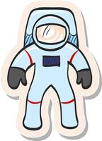 Hand drawn Astronaut icon in sticker style vector illustration