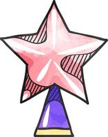 Christmas star icon in watercolor style. vector