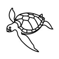 Sea turtle icon. Hand drawn vector illustration.