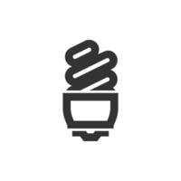 Light bulb icon in thick outline style. Black and white monochrome vector illustration.