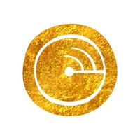 Hand drawn Radar icon in gold foil texture vector illustration