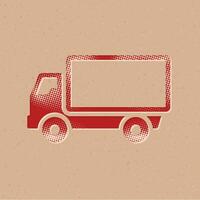 Truck halftone style icon with grunge background vector illustration