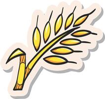 Hand drawn sticker style icon Wheat vector