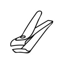Toe nail clipper icon. Hand drawn vector illustration. Editable line stroke