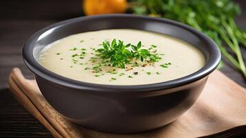 AI generated healthy cauliflower soup ai generated photo