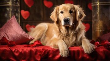 AI generated cuddle valentines day dog ai generated photo