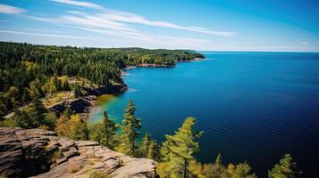 AI generated water lake superior outline ai generated photo