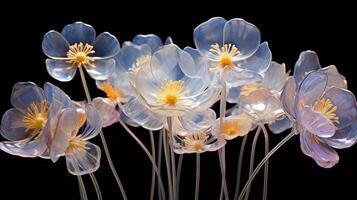 ai generado delicado transparente flores ai generado foto