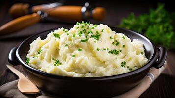AI generated low cauliflower mashed potatoes ai generated photo