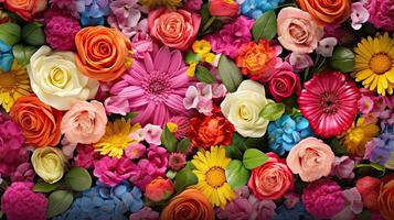 AI generated love mothers day flowers background ai generated photo