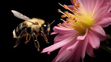 ai generado naturaleza trastabillar abeja flor ai generado foto