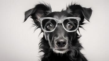 ai generado mascota perro en lentes ai generado foto