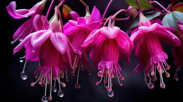 AI generated pink fuchsia flowers ai generated photo