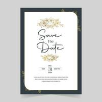 Print Ready Wedding Invitation Card Templates with White Background vector