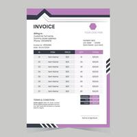 Modern Abstract Stylish Invoice Design Template vector