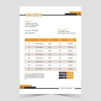 Professional Modern Abstract Corporate Business Invoice Design Template vector