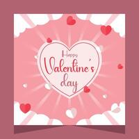 14th February Valentine Day Social Media Post Design Template vector