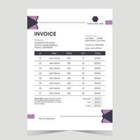 Modern Abstract Stylish Invoice Design Template vector