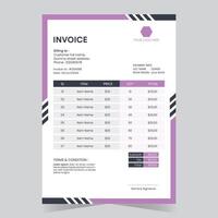 Modern Abstract Stylish Invoice Design Template vector