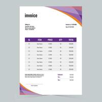 Modern Abstract Stylish Invoice Design Template vector