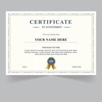 Creative Certificate of Achievement Award Template vector