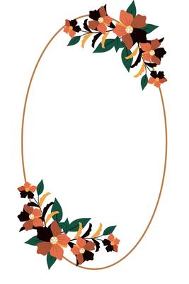 Frame with ornament flower