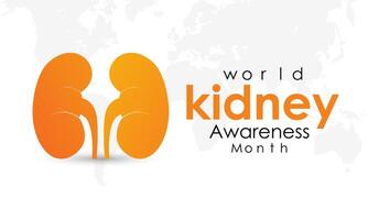 March is National Kidney Month. Holiday concept. Banner poster, flyer and Banner, background design. vector