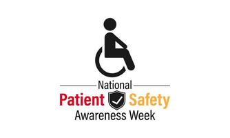 Patient safety awareness week is observed every year in March. That is serves as a  awareness promoting and Improvement patient safety practices. Banner poster, flyer and Banner, background design. vector