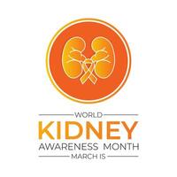 March is National Kidney Month. Holiday concept. Banner poster, flyer and Banner, background design. vector