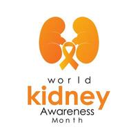 March is National Kidney Month. Holiday concept. Banner poster, flyer and Banner, background design. vector