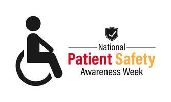 Patient safety awareness week is observed every year in March. That is serves as a  awareness promoting and Improvement patient safety practices. Banner poster, flyer and Banner, background design. vector