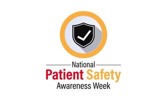 Patient safety awareness week is observed every year in March. That is serves as a  awareness promoting and Improvement patient safety practices. Banner poster, flyer and Banner, background design. vector