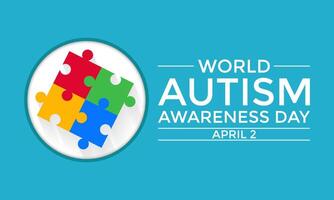 Vector Illustration of World autism awareness day.  Hands holding jigsaw puzzle heart shape.  Greeting card, Banner poster, flyer and background design.