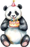 ai generato contento compleanno panda png