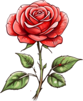 ai gerado rosa flores aguarela png