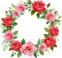 ai generado Rosa flores acuarela png