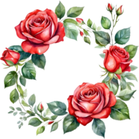 AI generated watercolor red roses png