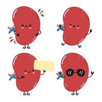 Funny spleen organ characters bundle set. Vector hand drawn doodle style cartoon character illustration icon design. Cute spleen organ mascot character collection