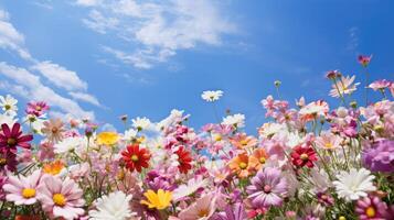 ai generado naturaleza flores cielo ai generado foto