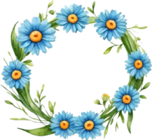 AI generated blue daisy flowers on transparent background png