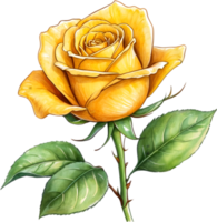 AI generated yellow roses on transparent background png