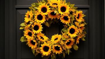 AI generated decor sunflower wreath ai generated photo