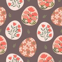 easter eggs hand drawn seamless pattern background wallpaper paper wrap vector illustration