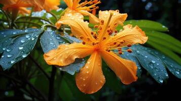 ai generado planta papaya flor ai generado foto