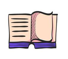 Books icon in hand drawn color vector illustration