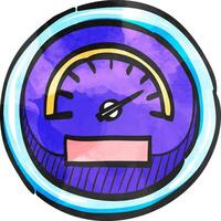 Dashboard icon in watercolor style. vector